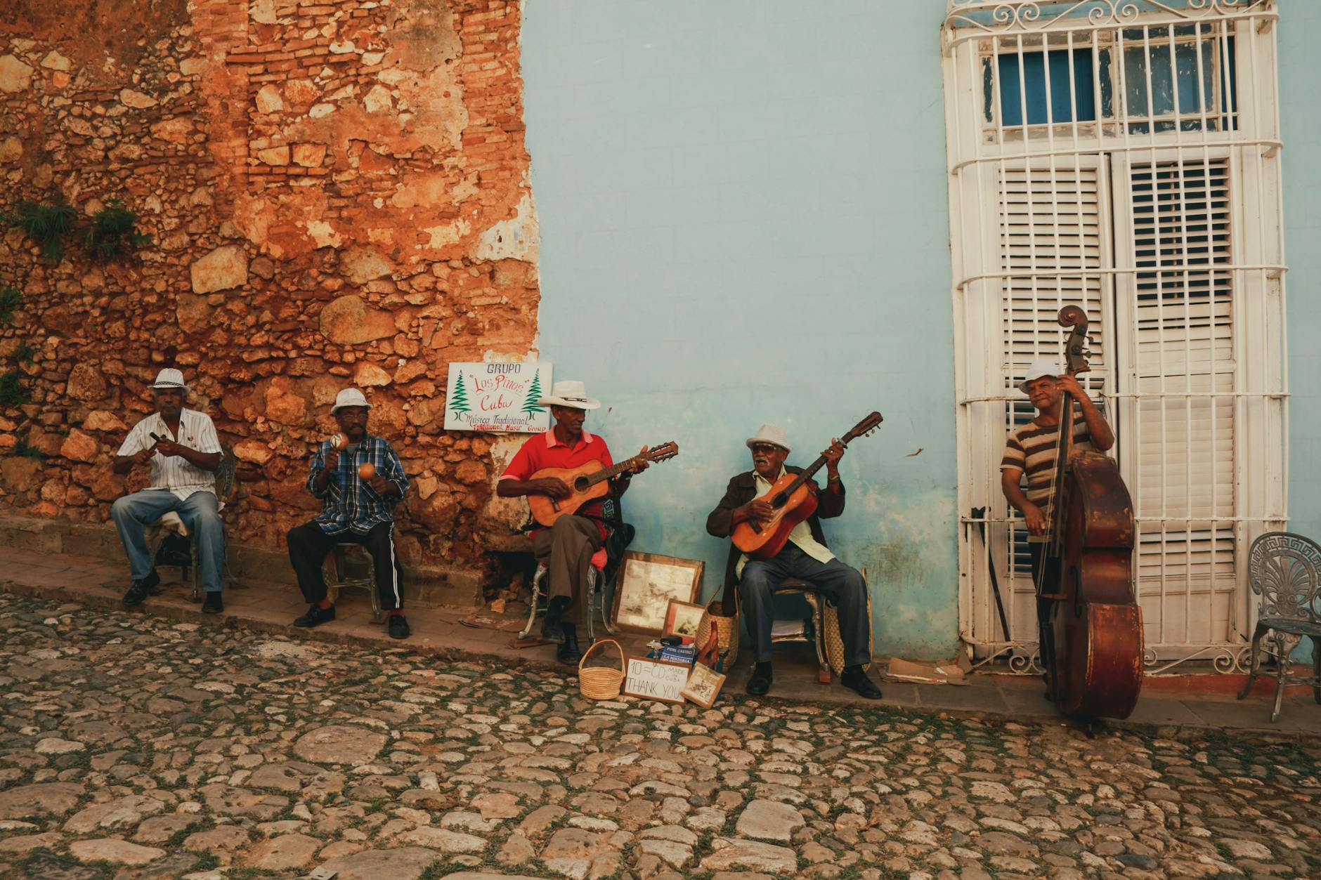 traditional street musicians playing